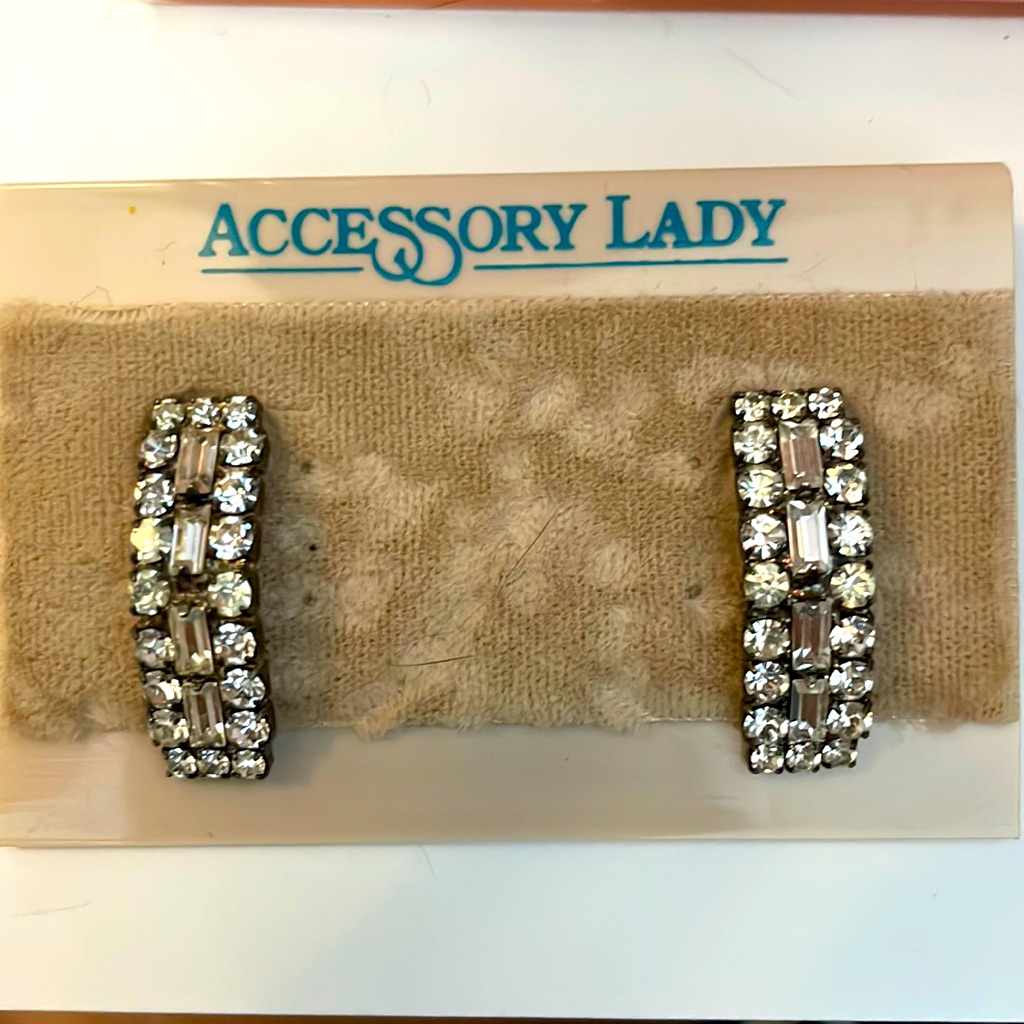 Vintage Pierced Rhinestone Earrings
